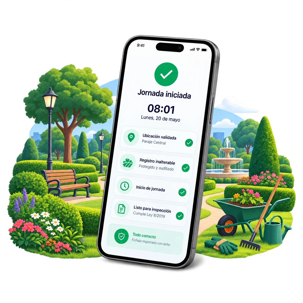 Fichaje geolocalizado en jardinería | Geornada